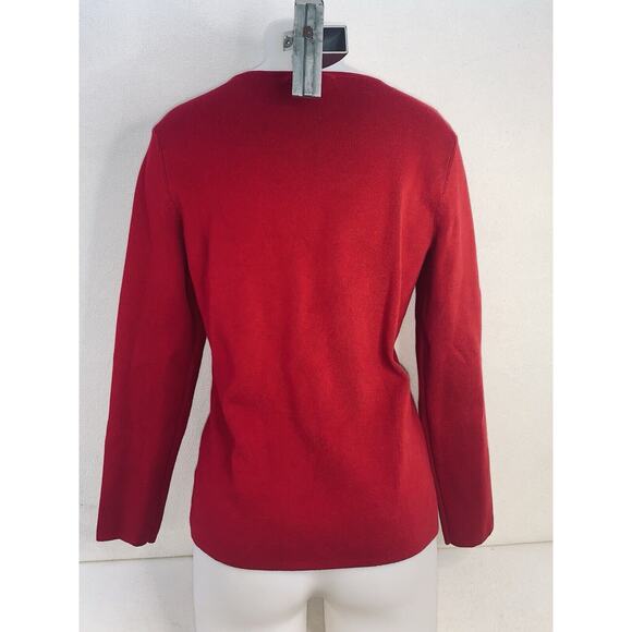 Medium Mercer Street Studio Red Tight Knit Sweater Pullover Long Sleeve Womens - Picture 5 of 13